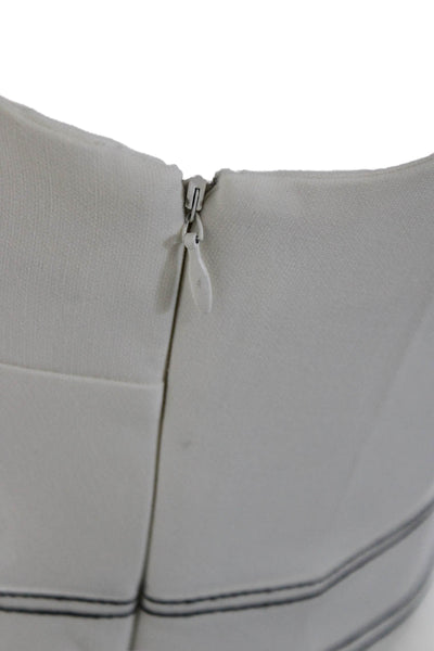 Cinq A Sept Womens Fit & Flare Mini Dress White Sleeveless Zip Size 4