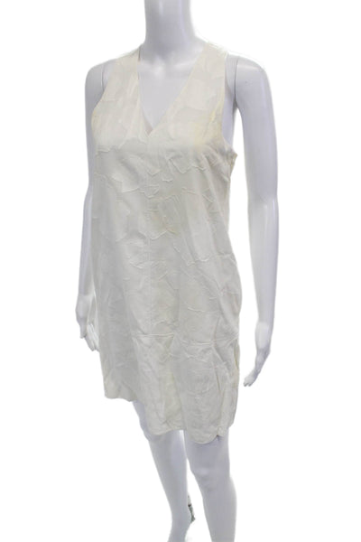 Rag & Bone Womens Shift Tank Dress White Floral V Neck Cotton Size 2