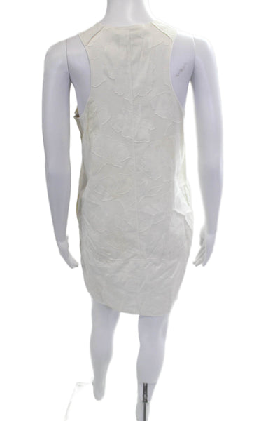 Rag & Bone Womens Shift Tank Dress White Floral V Neck Cotton Size 2