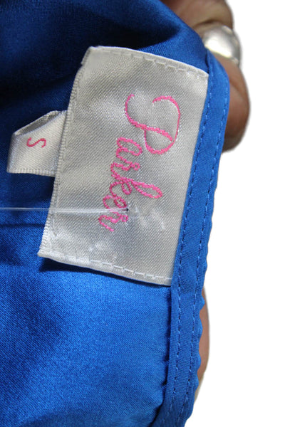 Parker Womens Silk Sleeveless Tank Round Neck Blue Size S