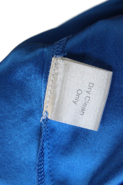 Parker Womens Silk Sleeveless Tank Round Neck Blue Size S