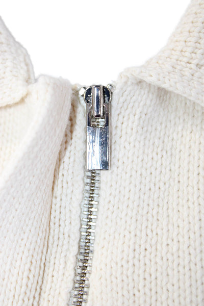 Theory Unisex Full Zip Sweater Vest Beige Collared Cotton Nylon Size 0P