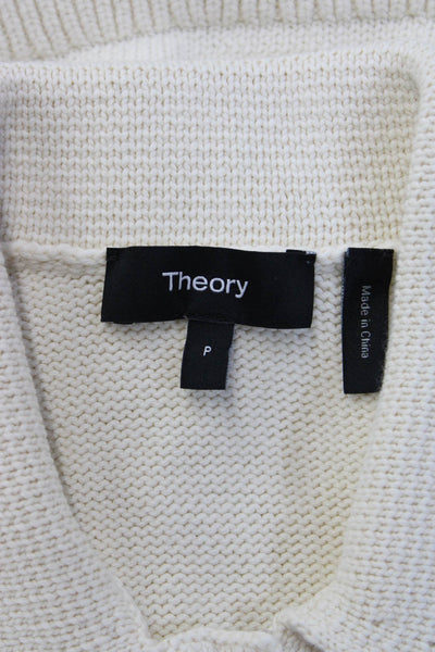 Theory Unisex Full Zip Sweater Vest Beige Collared Cotton Nylon Size 0P