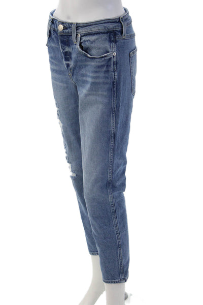 Amo Womens Ankle Cropped High Rise Blue Jeans Size 26