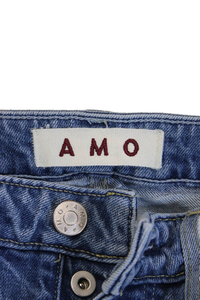 Amo Womens Ankle Cropped High Rise Blue Jeans Size 26