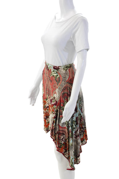 Yigal Azrouel Womens Red Wrap Mini Skirt Floral Rayon Size 0