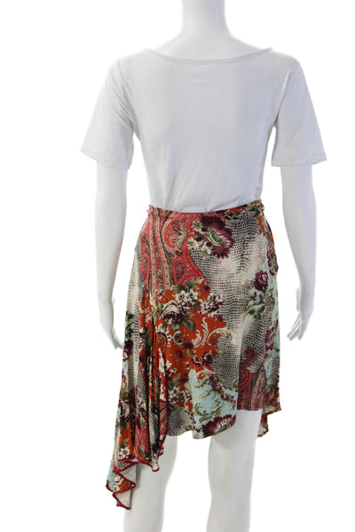 Yigal Azrouel Womens Red Wrap Mini Skirt Floral Rayon Size 0