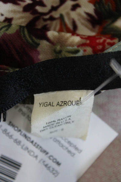 Yigal Azrouel Womens Red Wrap Mini Skirt Floral Rayon Size 0