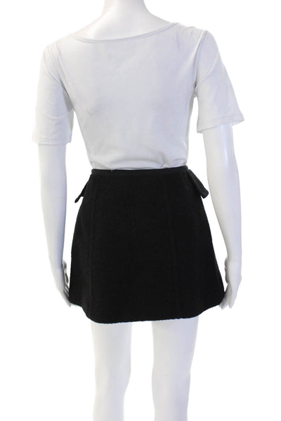 Nanette Lepore Womens Mini Straight Pencil Skirt Black Wool Nylon Size 4