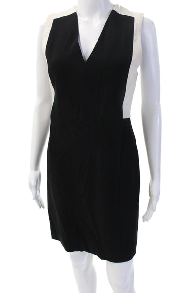 Alexander Wang Women Sheath Dress Black V-Neck Sleeveless Short Size S