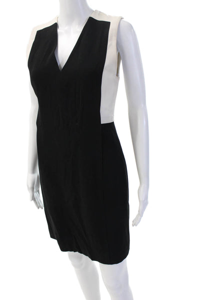 Alexander Wang Women Sheath Dress Black V-Neck Sleeveless Short Size S
