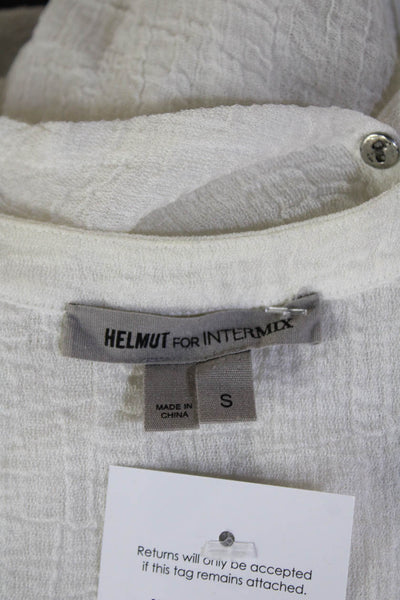 Helmut Lang For Intermix Women White V Neck Sleeveless Button Up Tank Size S
