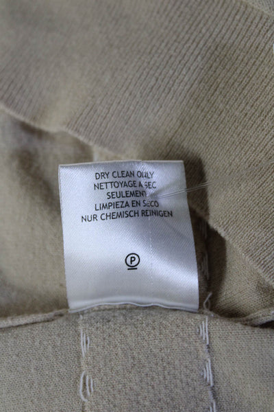 Minnie Rose Unisex Cardigan Beige Striped Crew Neck Button Long Sleeve Size S