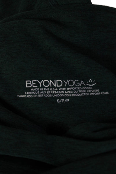Beyond Yoga Women Ankle Leggings Green Nylon Blend Petites Size S