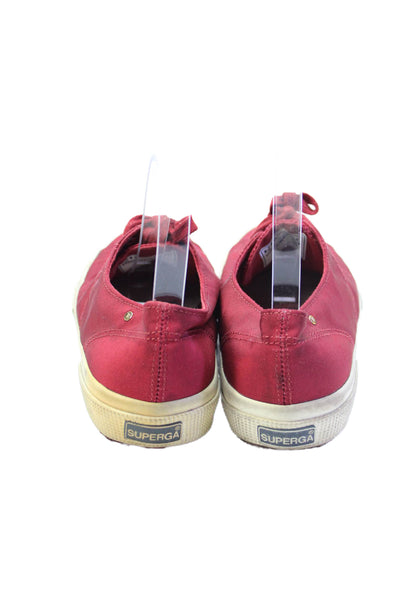 Superga x The Row Womens Lace Up Grosgrain Low Top Sneakers Red White Size 39.5