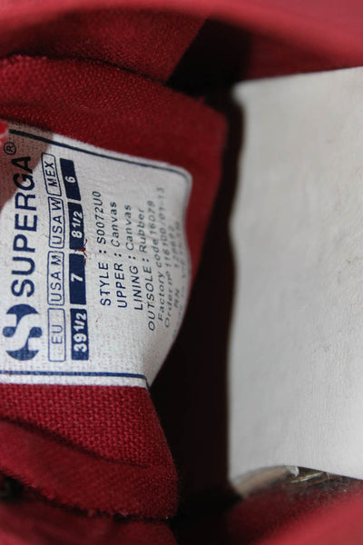 Superga x The Row Womens Lace Up Grosgrain Low Top Sneakers Red White Size 39.5