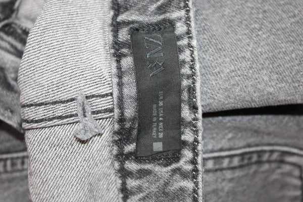 Zara Unisex Cropped Straight Dark Gray 100% Cotton Jeans Size 4