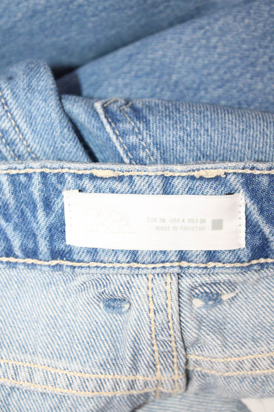 Zara Women Wide Leg High Rise Jeans Blue Size 4