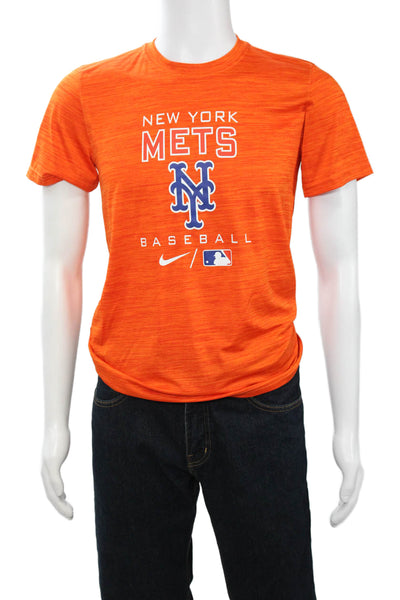 Nike Mens Orange Graphic Sports T-Shirt Crew Neck Short Sleeve Size S
