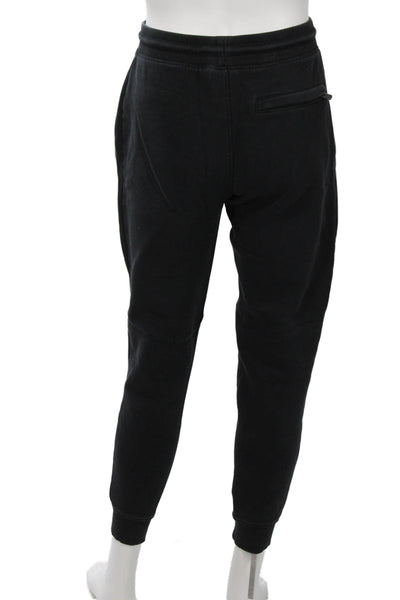 Goat Mens Black Jogger Sweatpants Drawstring Cartoon Cotton Blend Size S