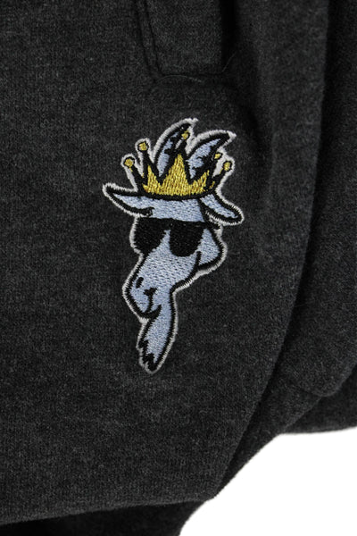 Goat Mens Jogger Sweatpants Dark Gray Drawstring Cartoon Size S
