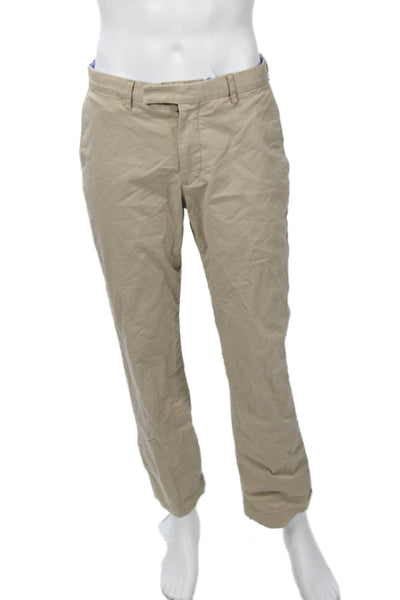 Polo Ralph Lauren Mens Beige Chinos Classic Fit 32 Inseam Size 33