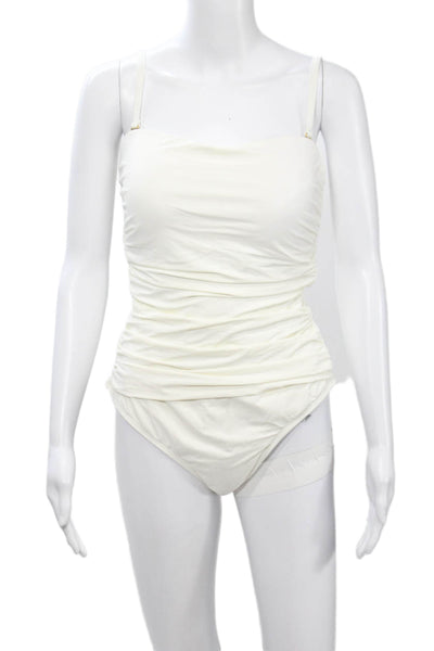 La Blanca Womens One Piece Swimwear White Beach Size L