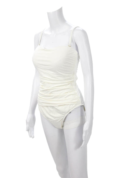 La Blanca Womens One Piece Swimwear White Beach Size L