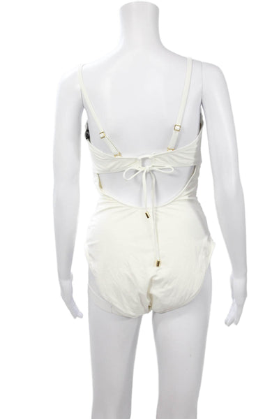 La Blanca Womens One Piece Swimwear White Beach Size L