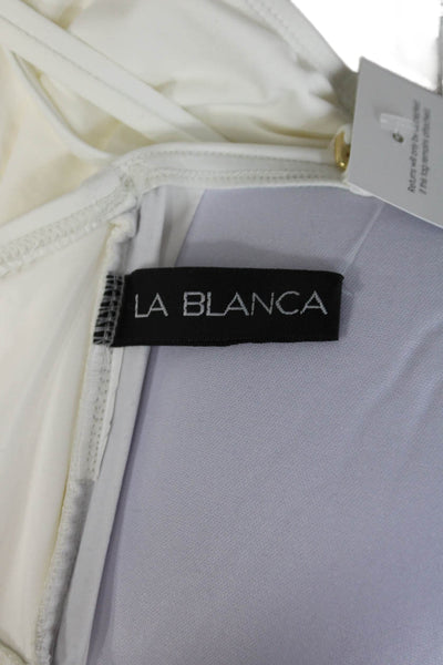 La Blanca Womens One Piece Swimwear White Beach Size L