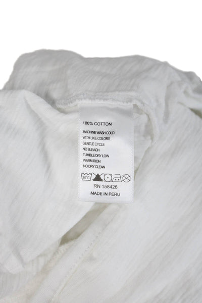 Leallo Women Sleeveless Scoop Neck Cotton Jumpsuit White Size M