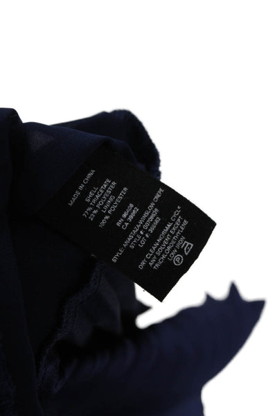 Theory Women Dark Blue Sleeveless Tunic Round Neck Zip Size M