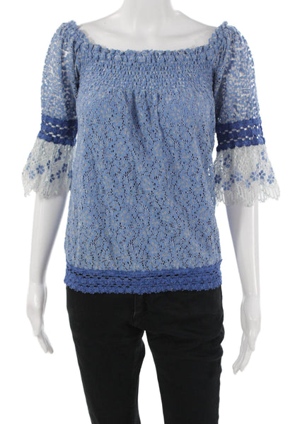 Temptation Positano Womens Bohemian Floral Cotton 3/4 Sleeve Blouse Size M