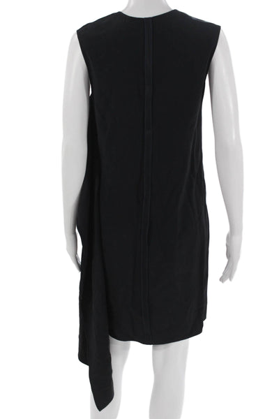 Helmut Lang Womens Black Shift Dress V Neck 100% Viscose Sleeveless Size S