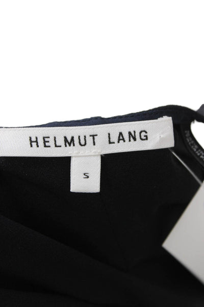 Helmut Lang Womens Black Shift Dress V Neck 100% Viscose Sleeveless Size S