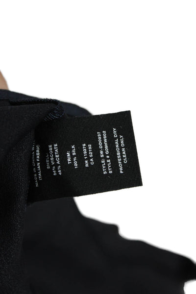 Helmut Lang Womens Black Shift Dress V Neck 100% Viscose Sleeveless Size S