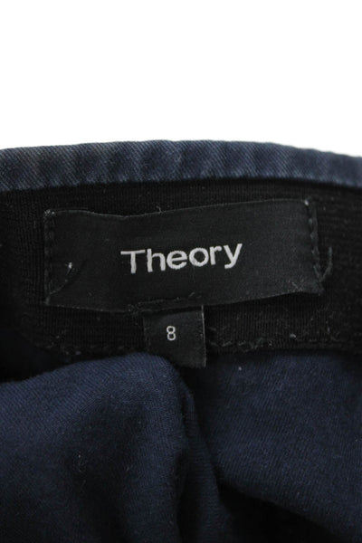 Theory Women Dark Blue Cropped Ankle Pants Size 8