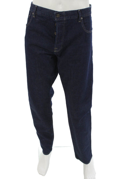 7 For All Mankind Mens Straight Jeans Dark Blue Button Fly Big Tall Size 38
