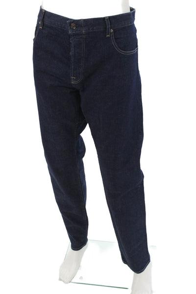 7 For All Mankind Mens Straight Jeans Dark Blue Button Fly Big Tall Size 38