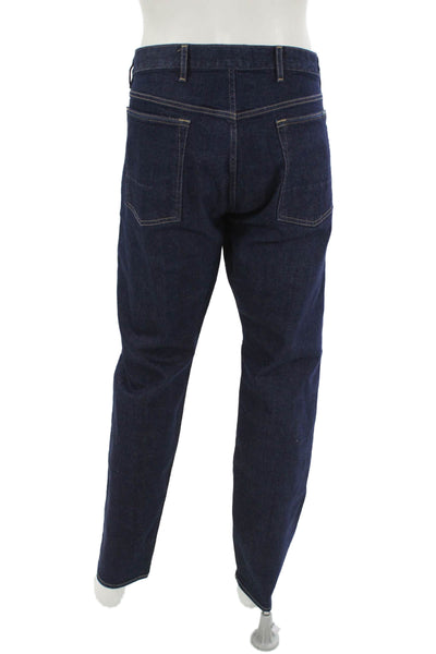 7 For All Mankind Mens Straight Jeans Dark Blue Button Fly Big Tall Size 38