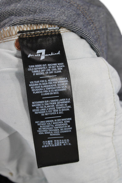 7 For All Mankind Mens Straight Jeans Dark Blue Button Fly Big Tall Size 38