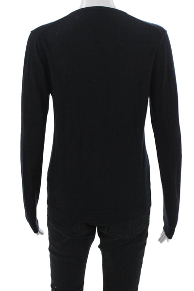 Calvin Klein Womens V-Neck Black Pullover Wool Acrylic L/S Size M