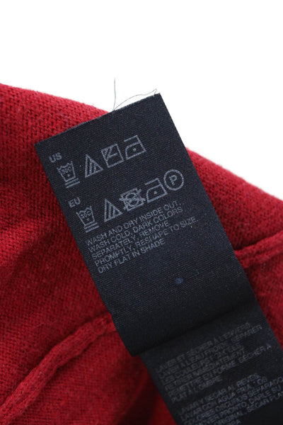 Tommy Hilfiger Mens Crew Neck Pullover Sweater Red Cotton Cashmere Size XS
