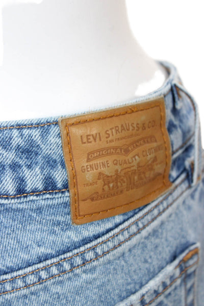 Levis Unisex Cropped Wide Leg Jeans Blue Mid Rise 24 Inseam Size 25