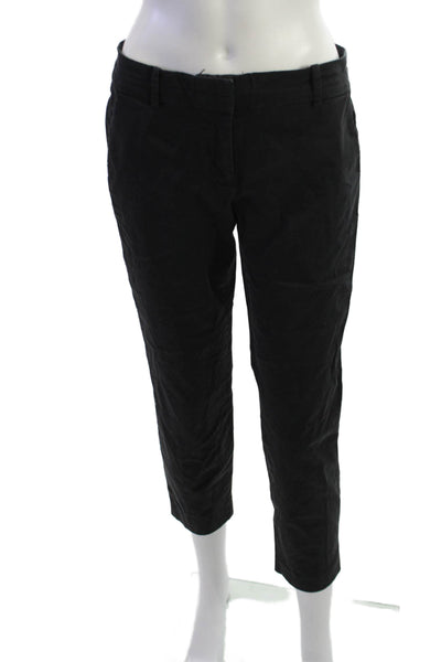 J Crew Women Black Ankle Cropped Chino Pants Size 2
