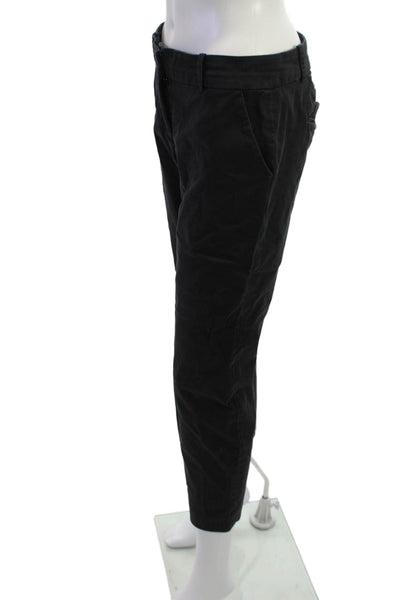 J Crew Women Black Ankle Cropped Chino Pants Size 2