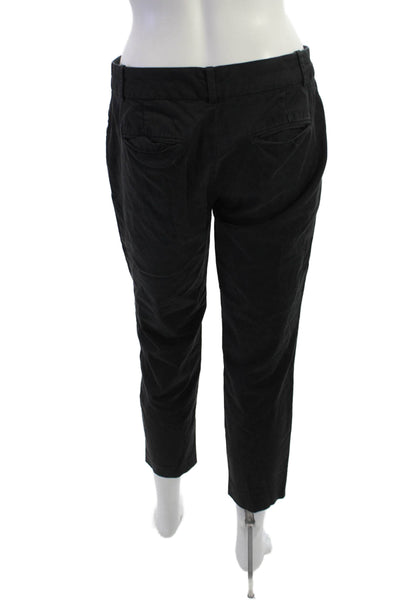 J Crew Women Black Ankle Cropped Chino Pants Size 2