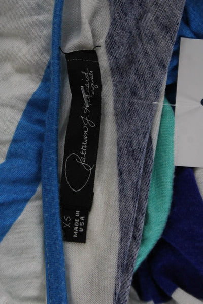 PJK Patterson J Kincaid Womens T-Shirt Dress Blue Striped Tie Neck Size XS