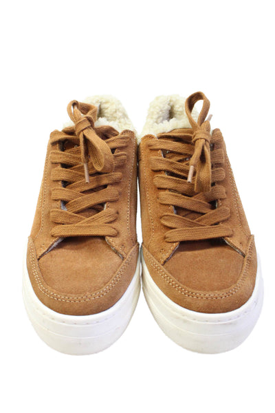 Sam Edelman Womens Suede Lace Up Platform Sneakers Brown Size 5.5 Medium