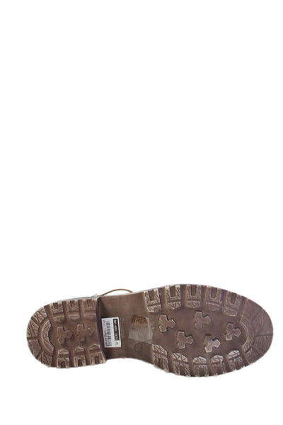 Bata Womens Leather Jeweled Lace Up Combat Ankle Boots Brown Size 36 6